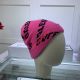 Balenciaga Logo Knit Hat In Pink